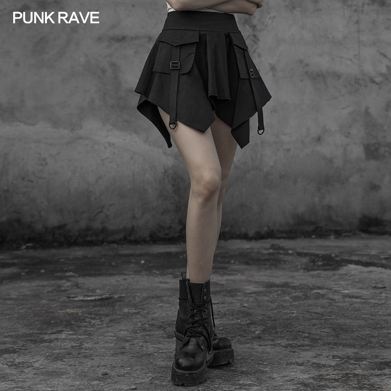 Punk Rave Assymetrical layered Skirt.