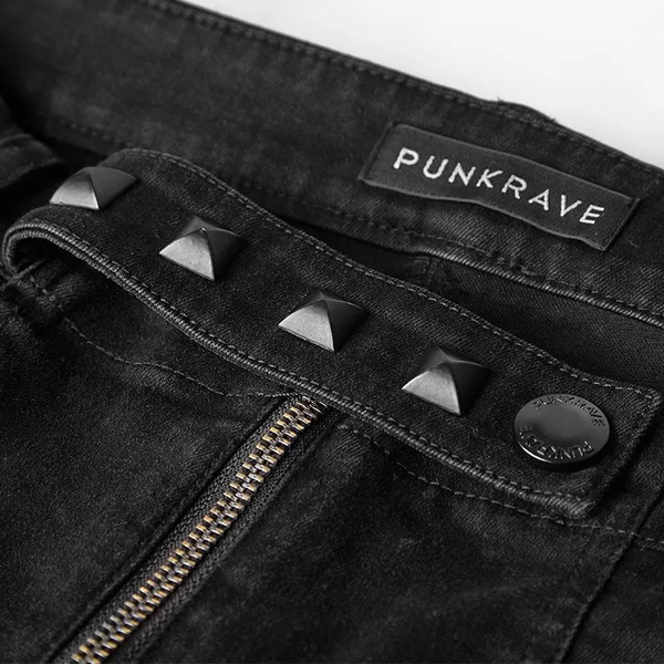 Punk Rave Black Military Jeans K-300.
