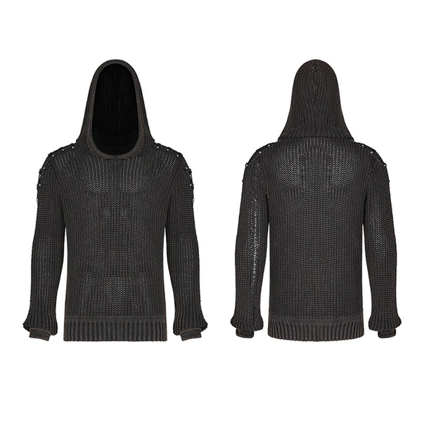 Punk Rave knit Gothic Hoodie.