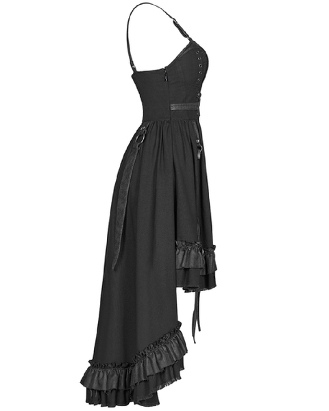 Punk Rave Adjustable front Bustier Dress Black.
