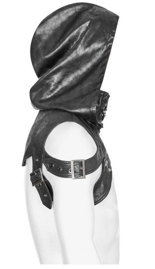 Punk Rave Vegan Leather Harness Hood