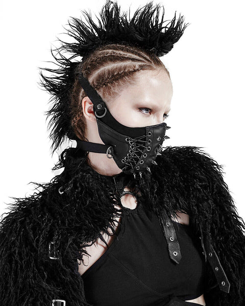 Punk Rave Vegan Leather Dieselpunk Face Mask.